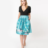 Unique Vintage Jayne Swing Skirt Jazz Cat