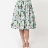Unique Vintage Forest Gnome Scene Jayne Swing Skirt