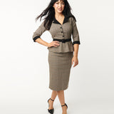 Unique Vintage Cooper Dress Beige Plaid
