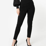 Unique Vintage Black Stretch Rizzo Cigarette Pants