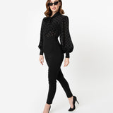 Unique Vintage Black Stretch Rizzo Cigarette Pants