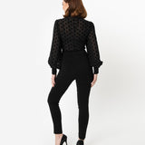 Unique Vintage Black Stretch Rizzo Cigarette Pants