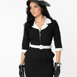Unique Vintage Cooper Suit Dress Black & White