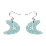 Erstwilder Atomic Boomerang Glitter Drop Earrings - blue