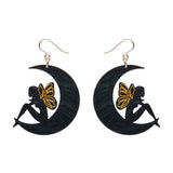Erstwilder Fairy Moon Drop Earrings Black