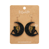 Erstwilder Fairy Moon Drop Earrings Black