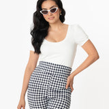 Unique Vintage Grease Patty Top White