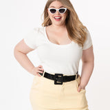 Unique Vintage Grease Patty Top White