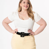 Unique Vintage Grease Patty Top White