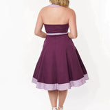 Unique Vintage x Jetsons Jane Halter Swing Dress Purple