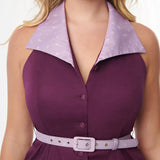 Unique Vintage x Jetsons Jane Halter Swing Dress Purple