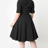 Unique vintage Delores White Dot Dress