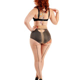 Pamela Mann - Jive Seamed Tights Nude/Black Curvy