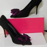 Mollini Eva Black Suede & Magenta Velvet Shoes