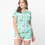 Unique Vintage x Jetsons Space Adventure Print Mia Romper