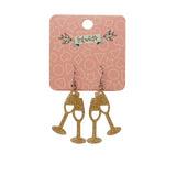 Erstwilder Champagne Flute Glitter Drop Earrings - Gold