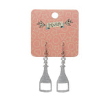 Erstwilder Champagne Glitter Drop Earrings - Silver