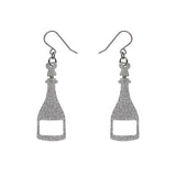Erstwilder Champagne Glitter Drop Earrings - Silver