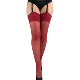 Pamela Mann - Premium Burgundy Seamed Stockings M/L