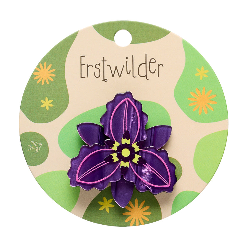 EBEM102ChocolateLilySimplifiedMiniBrooch-2