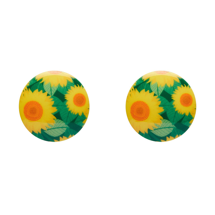 EECT102WHSSunflowerRoundedStudEarrings-Yellow-1