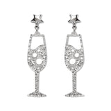 Erstwilder Champagne Bubbles Drop Earrings - Silver