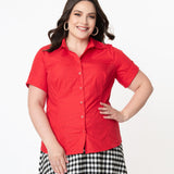 Unique Vintage Mazzie Blouse Red