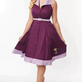 Unique Vintage x Jetsons Jane Halter Swing Dress Purple