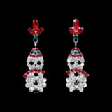 Rhinestone Snowman Drop Earrings