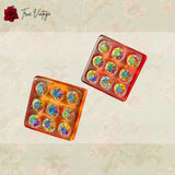 True Vintage Clip Earrings - Retro Orange Domino's style