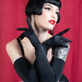 What Katie Did - Gloves Long Satin Black