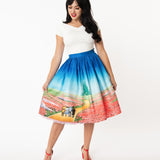 Unique Vintage x The Wizard of Oz Yellow Brick Road Gellar Swing Skirt