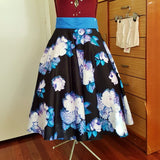 Full Circle Skirt - blue floral