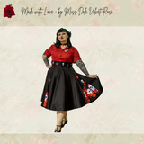 Skulls & Roses Psychobilly skirt