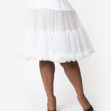 Unique Vintage PLUS SIZE 1950s Style White Ruffled Petticoat Crinoline