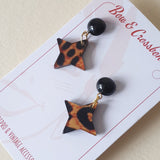 Bow & Crossbones - Lola Confetti Starburst Earings Leopard
