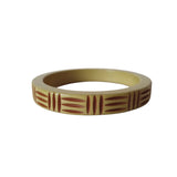 Bow & Crossbones Kane Wicker Carved 2 Tone Bangle Thin Avocado