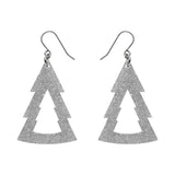 Erstwilder Tree Glitter Resin Drop Earrings - Silver